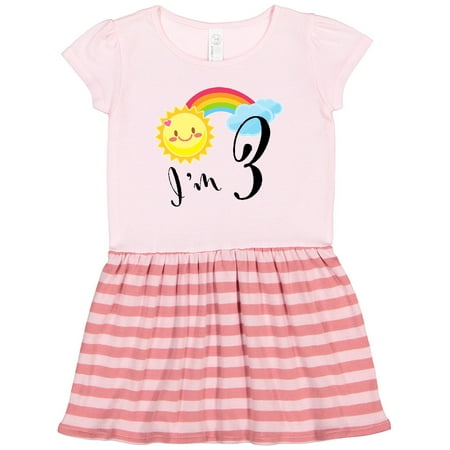 

Inktastic I m 3- Third Birthday Sun Rainbow Gift Toddler Girl Dress