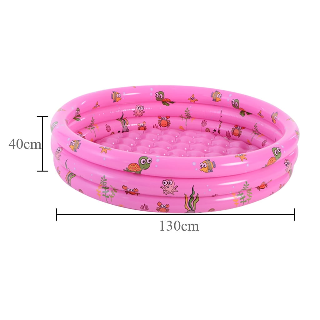 Yanxiao Pink 3 Rings Kiddie Pool for Toddler, 51.2”X15.8” Ocean World Round Kids Swimming Pool, Baby Ball Pit Inflatable Pool, Kids Pool for Indoor or Outdoor