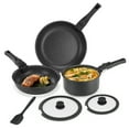 thumbnail image 1 of edx 12pcs Cookware Set, Non-Stick Pots Pans Set with Detachable Handle Multi-function for Home Kitchen, Black, 1 of 9