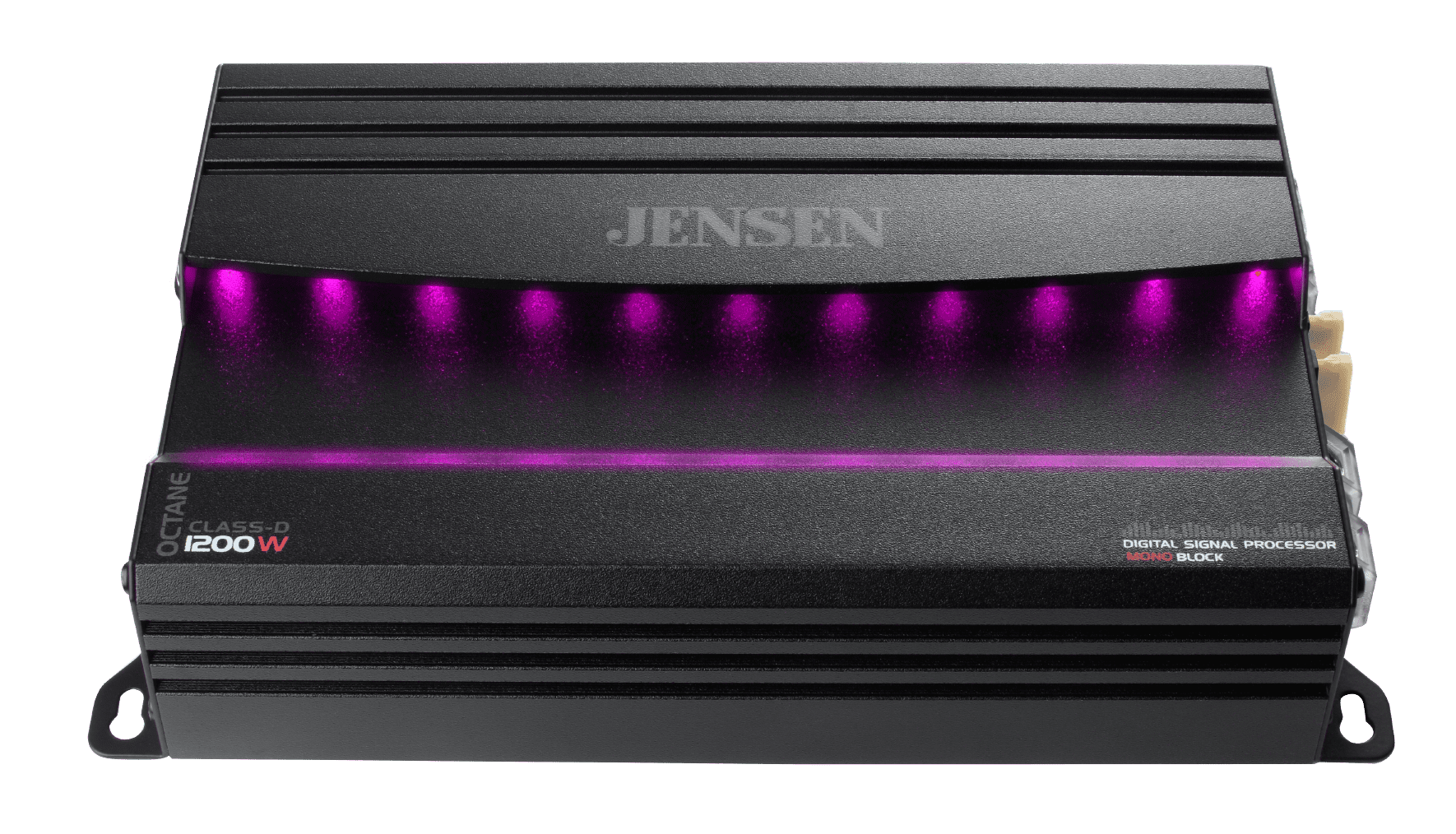 JENSEN XDA91RB Class-D Mono Amplifier with 240 Watts x 1 RMS and 1200 Watts Peak Power and RGB Illumination & System Control via Bluetooth App, Black