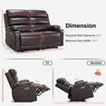 thumbnail image 4 of MCombo 63.4" Power Loveseat Recliner Sofa with Adjustable Headrest, Heat and Massage for Living Room, Faux Leather(Brown), 4 of 10