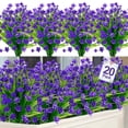thumbnail image 1 of Flores artificiales TURNMEON para exteriores, 20 paquetes, color morado, 1 of 7