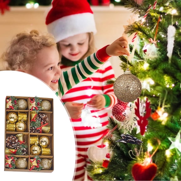 Xihbxyly Adornos Navideños, Juego de 24 Bolas Festivas, Campanas y Conos Duraderos, Fáciles de Colgar y Decorar, Ideal para El Hogar, Regalo Perfecto para Los Amantes de La Navidad, Empaque Elegante.