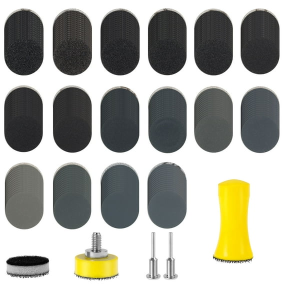 245Pcs Sanding Discs Kit 1 inch Sanding Pad Assorted 60 to 10000 Grit Wet Dry Grinding Pad Grinding Discs Multipurpose for Wood Stone Paint Mirror