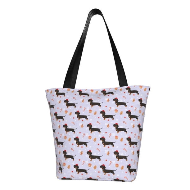 Fotbe Dachshund Dog Bolsa de Playa con Estampado, Bolsa de Hombro, Bolsa de Mano Espaciosa, Bolsa de Viaje Ligera, Bolsa de Compras Versátil