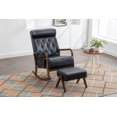 thumbnail image 2 of Rocking Armchair, Rocking Chair Nursery with Thick Padded Cushion, High Backrest Accent Glider Rocker Chair for Living Room, Black, 2 of 9