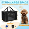 thumbnail image 3 of Extra Large Pet Carrier 24"x17"x17" for Large Cat or Medium Dog, Collapsible Soft Sided Dog cat Carrier for Long Trips with Lockable Safety Zippers(Black), 3 of 15