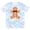 Tie Dye Blue, variant on Inktastic Cute Gingerbread Man with Red Plaid Bowtie T-Shirt