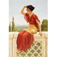 thumbnail image 2 of Godward, John William 23x32 Black Ornate Wood Framed with Double Matting Museum Art Print Titled - The Signal, 2 of 4