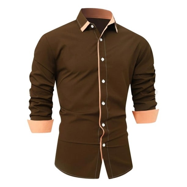 Blusa y camisa de manga larga con cuello vuelto para hombre Camisa formal con estampado de color Blusa y camisa de manga larga con cuello vuelto para hombre Blusa para hombre