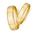 thumbnail image 3 of Pompeii3 Matching Gold His Hers Polished Wedding Band Ring Set, 3 of 3