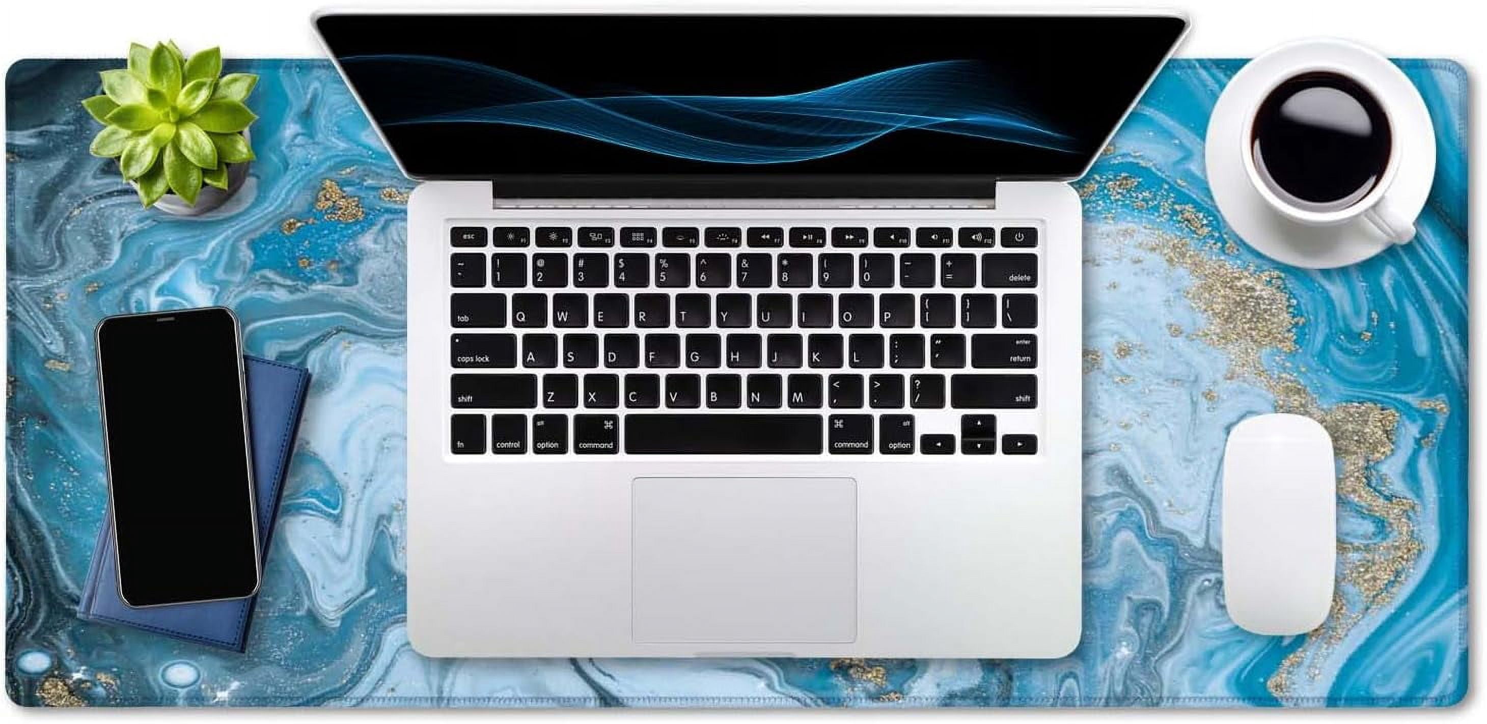 Colorful Marble Anti-Slip Mouse Pad Desk Mat, Large Desk Pad, Big Gaming Mousepad Laptop Office Computer Home Stylish Office Gift, Full Desk XXL Extended Gaming Mouse Pad 35.5" X 15.7"