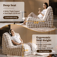thumbnail image 6 of Vcatnet Bean Bag Chair for Adults, Giant Bean Bag Sofa Couch with Memory Foam, Upholstered Lazy Floor Sofa for Living Room, Bedroom, Apartment, Beige, 6 of 10
