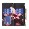 thumbnail image 5 of Dteck Wallet Phone Case for Google Pixel 6 Pro with Wrist Strap, Heavy Duty Zipper Purse Card Slots Wallet Cute Pattern Flip Folio Phone Case for Google Pixel 6 Pro, Lotus, 5 of 6
