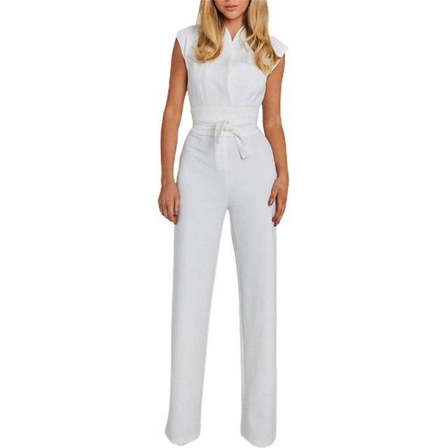 Combinaisons de Mode pour Femmes Combinaison en Denim Taille Haute Sans Manches Motif Cœur Col Roulé (X3-Blanc, L), Grand
