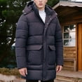 thumbnail image 2 of Blekii Men's Winter Coat with Hood, Insulated Puffy Jacket for Cold Weather, Thick Water-Resistant Warm Parka, Heavy Duty Winter Coat for Snow, Outdoor Thermal Hooded Coat for Men,, 2 of 9