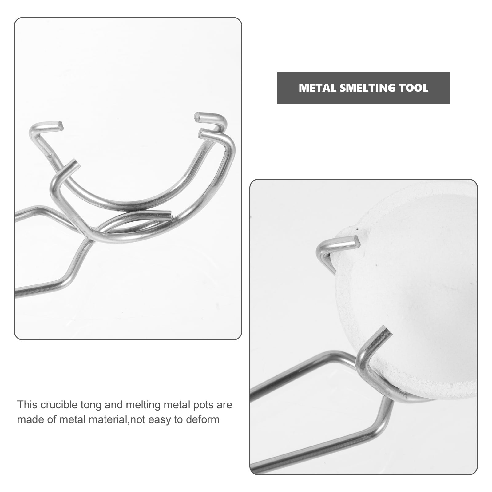 Yardwe Metal Melting Furnace Kit Metal Crucible Tong White 1 Set