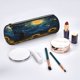 thumbnail image 2 of Disketp Oil Starry Sky Sunflower Estuche Organizador de Lápices de Cuero, Estuche de Oficina con Cremallera para Bolígrafo y Lápiz, 2 of 6