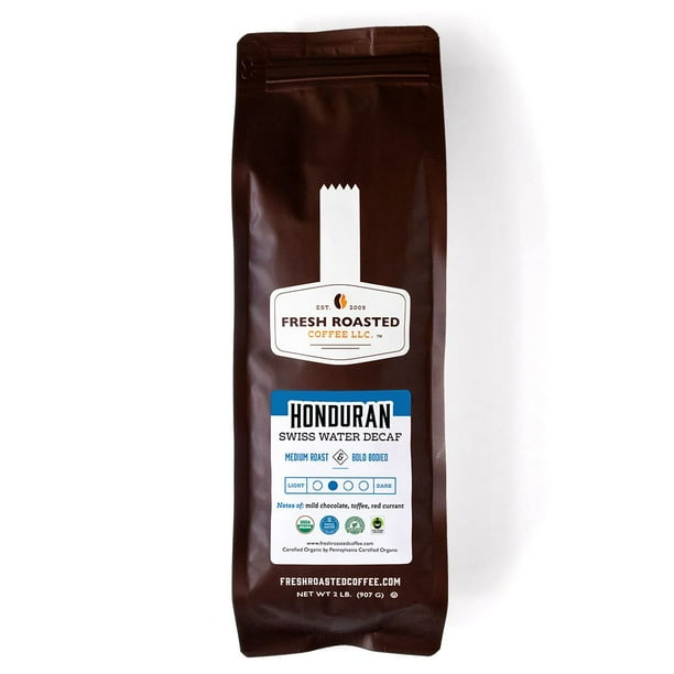 Honduran Decaf Organic Fair Trade Coffee, Whole Bean, Swiss Water