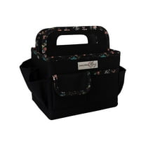 Collapsible Desktop Craft Caddy, Black  Floral
