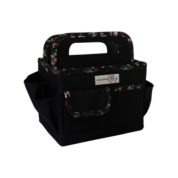 Collapsible Desktop Craft Caddy, Black  Floral