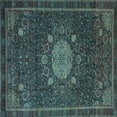 thumbnail image 1 of Ahgly Company Indoor Square Medallion Light Blue Traditional Area Rugs, 7' Square, 1 of 4
