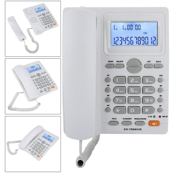 Ymiko LCD Display Answering Machine Corded Phone With Speakerphone For Telephone Calculator