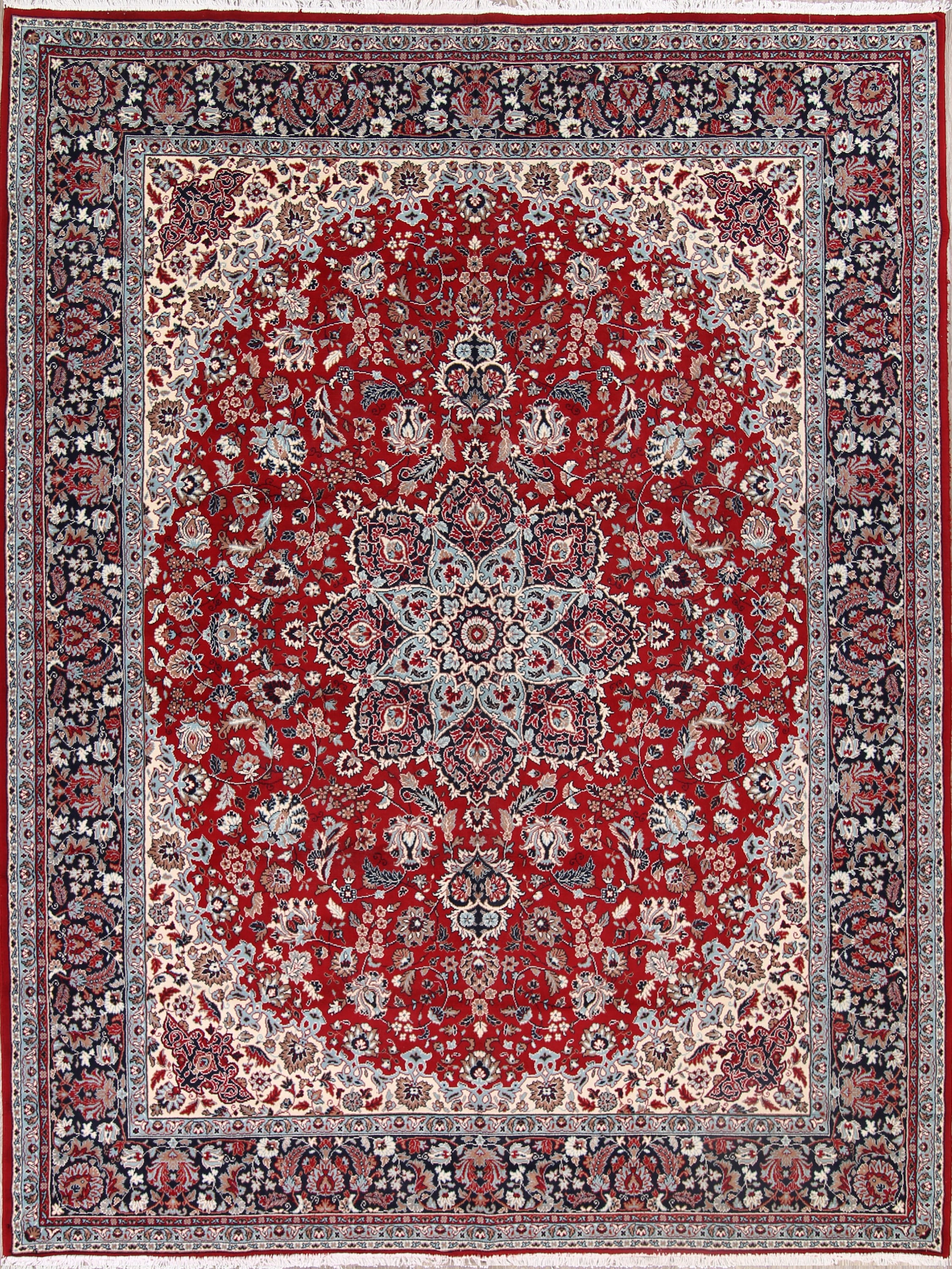 Rugselect Red Fl Machine Made 10x13 Acrylic Wool Oriental Carpet Area Rug 12 7 X 9 8
