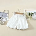 thumbnail image 6 of Glisme Girls Summer Shorts Summer High Waist Casual Shorts For Toddlers Kids Comfortable Elastic Waistband Playwear Lightweight Pants Size 5-6 Years White, 6 of 8