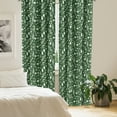 thumbnail image 2 of Ambesonne Woodsy Window Curtains, Leaves Twigs Beatles, Each 28" W x 84" L, Dark Forest Green White, 2 of 3