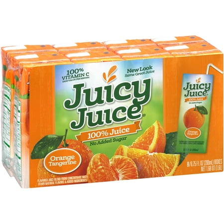 Juicy Juice 100% Orange Tangerine Juice, 6.75 Fl. Oz., 8
