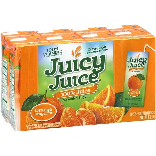 Juicy Juice 100 Orange Tangerine Juice, 6.75 Fl. Oz., 8 Count