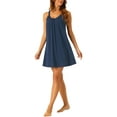 thumbnail image 4 of INSPIRE CHIC Women's Nightgown Sleeveless Sleepwear Elastic Wide Strap Sleep Shirt Short Nightshirt XL Dark Blue, 4 of 6