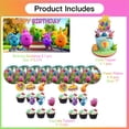 thumbnail image 5 of Sunny Bunnies Birthday Party Decor Set - 5x2.3ft Backdrop Banner, Paper Plates, Cake Toppers & Fan Decorations, 5 of 6