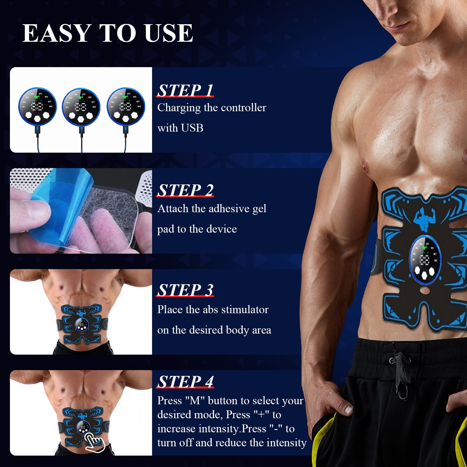 Six Pack Abs Electric Stomach Muscle Stimulator 6918 Pack Abs