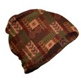 thumbnail image 1 of Geometric Unisex Beanie, Folk Shape, Hiking Outdoors, Pink Green and Brown, by Ambesonne, 1 of 1