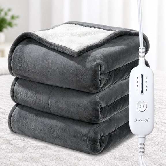 Flannel Sherpa Heated Blanket Electric Blanket Fast Heating Overheat Protection Cozy Warm Soft Throw(50"*60")