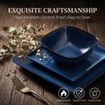 thumbnail image 3 of Onader 12 Piece Dinnerware Sets, Reactive Glaze Plates and Bowls Set for 4, Dishes Sets Serve for Steak Salad Soup, Scratch Resistant & Microwave Safe, Starry Blue, 3 of 9