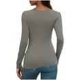 thumbnail image 4 of fatyb Women's Cutout Tops Casual Long Sleeve Slim Ribbed Knit Tees Womens Fashion Going out T Shirts, 4 of 7