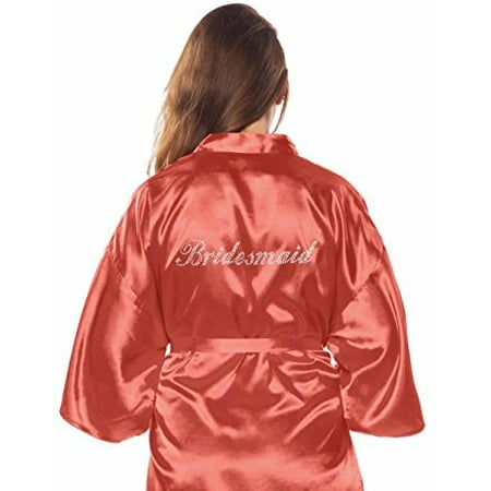

Satin Kimono Rhinestone Bridesmaid Robe