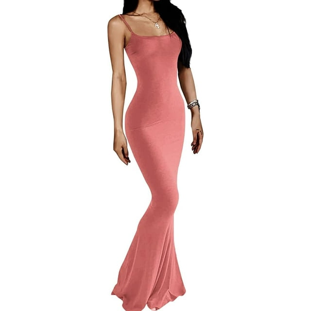 Robe Longue Décontractée pour Femme, Aguichant, Sans Manches, Dos Nu, Moulante, Maxi, Été 2023, Ajustée, Élégante