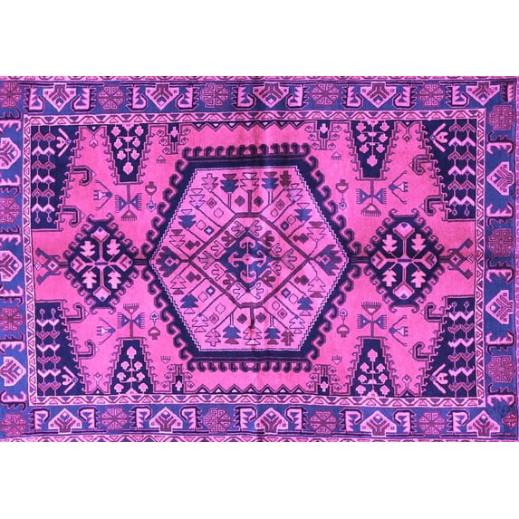 Ahgly Company Indoor Rectangle Persian Purple Traditional Area Rugs, 6' x 9'