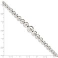 thumbnail image 2 of Auriga Fine Jewelry 925 Sterling Silver Polished Graduated Beads Bracelet 7.5inch for Women, 2 of 6