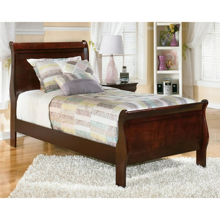 Signature Design by Ashley Alisdair Sleigh Twin Bed in Warm Dark