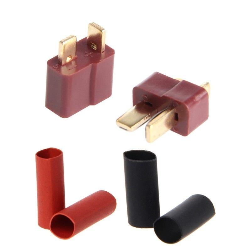 5 x FEMALE RC Deans Nylon T Lipo Battery Connectors With Heat Shrink 