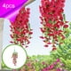 thumbnail image 1 of Plantas colgantes artificiales - enredaderas de 4 enredaderas con hojas realistas para la decoración de paredes y balcones, 76 cm de hiedra falsa verde, 1 of 6