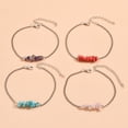 thumbnail image 4 of Tobillera de playa con piedras de colores para niñas Tobillera de playa con estilo Joyería Tobillera Talla ajustable, 4 of 5