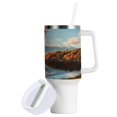 thumbnail image 2 of 40 Oz Car Handle Water Bottle Water Cup Water Bottle Water Jug Coffee Cup Travel Water Bottle Autumn Mount Fuji, 2 of 8