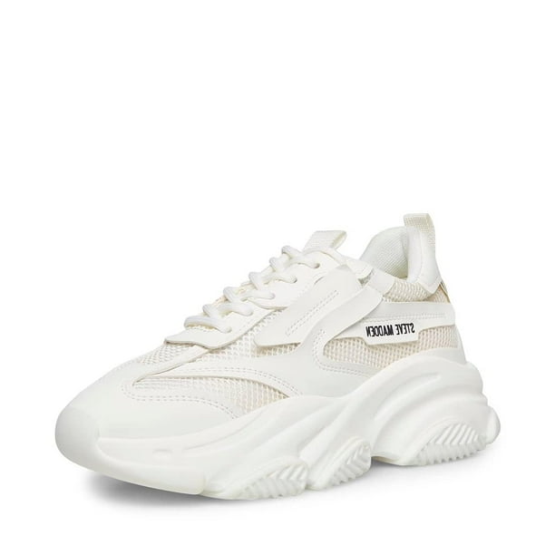 Zapatilla Steve Madden Possession para mujer, color blanco, talla 7.5