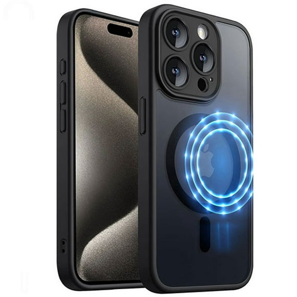 [PST] iPhone 14 Pro Max Case, Hybrid Silicone Matte Back Cover with Magnetic (MagSafe Compatible)